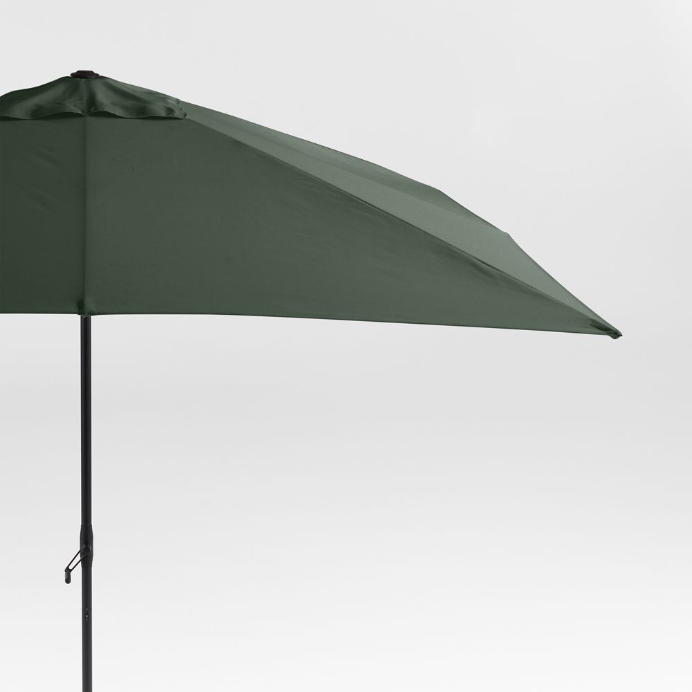10' Rectangle Sunbrella Cast Ivy Green Outdoor Patio Umbrella with Frame