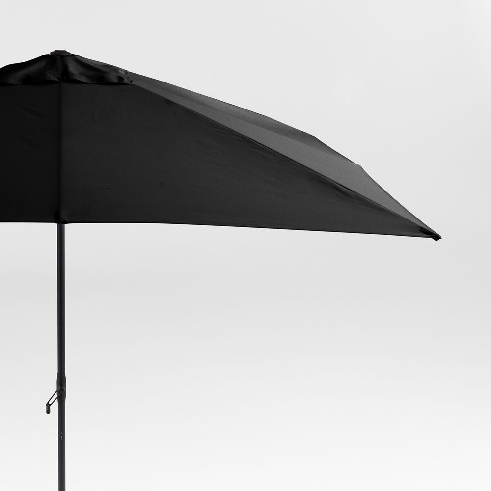 10' Rectangle Sunbrella Canvas Black Outdoor Patio Umbrella with Frame