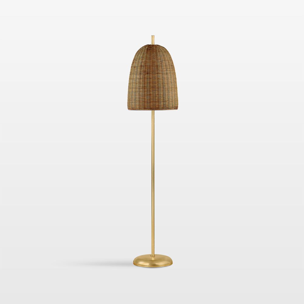 Dresden Brass Floor Lamp with Fiber Shade