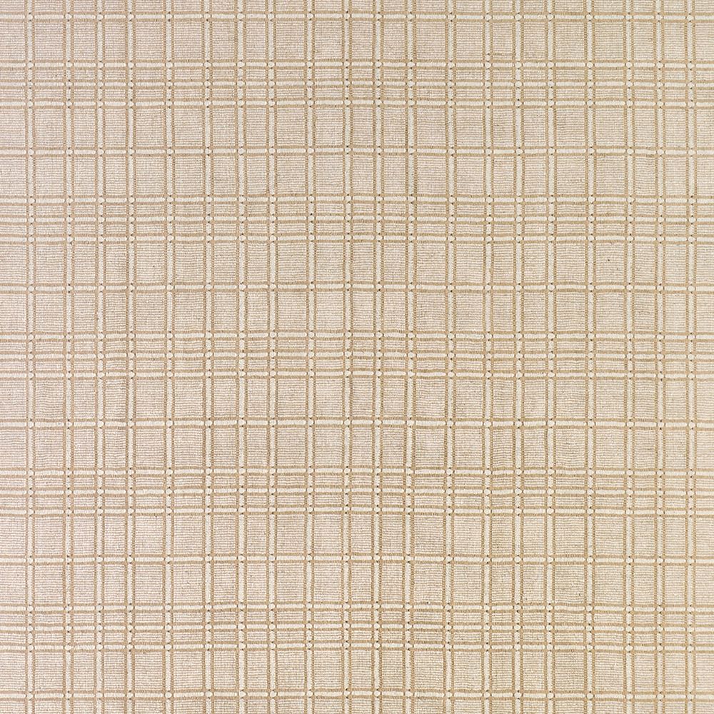 Copenhagen Jute Wool Blend Handwoven Plaid Ivory Rug Swatch 12"x18"