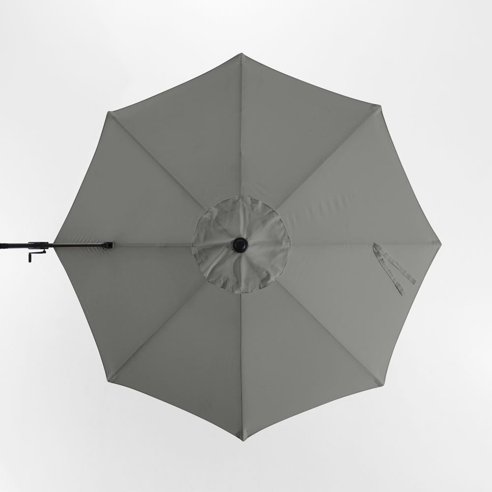 10' Round Sunbrella Canvas Charcoal Outdoor Cantilever Patio Umbrella Cover