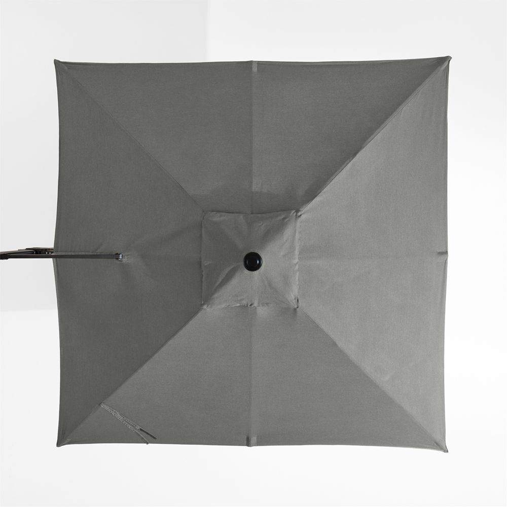 9' Square Sunbrella Canvas Charcoal Outdoor Cantilever Patio Umbrella Cover