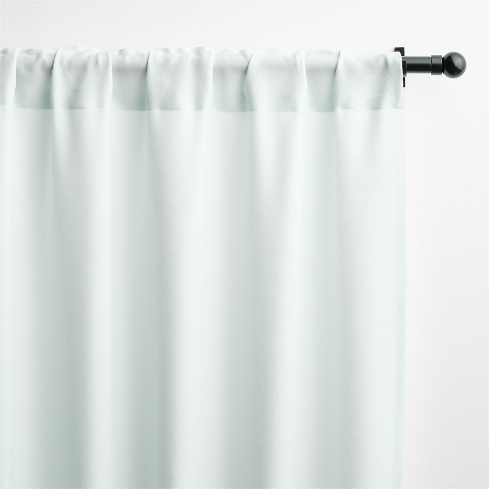 Pale Blue Wool Sheer Window Curtain Panels