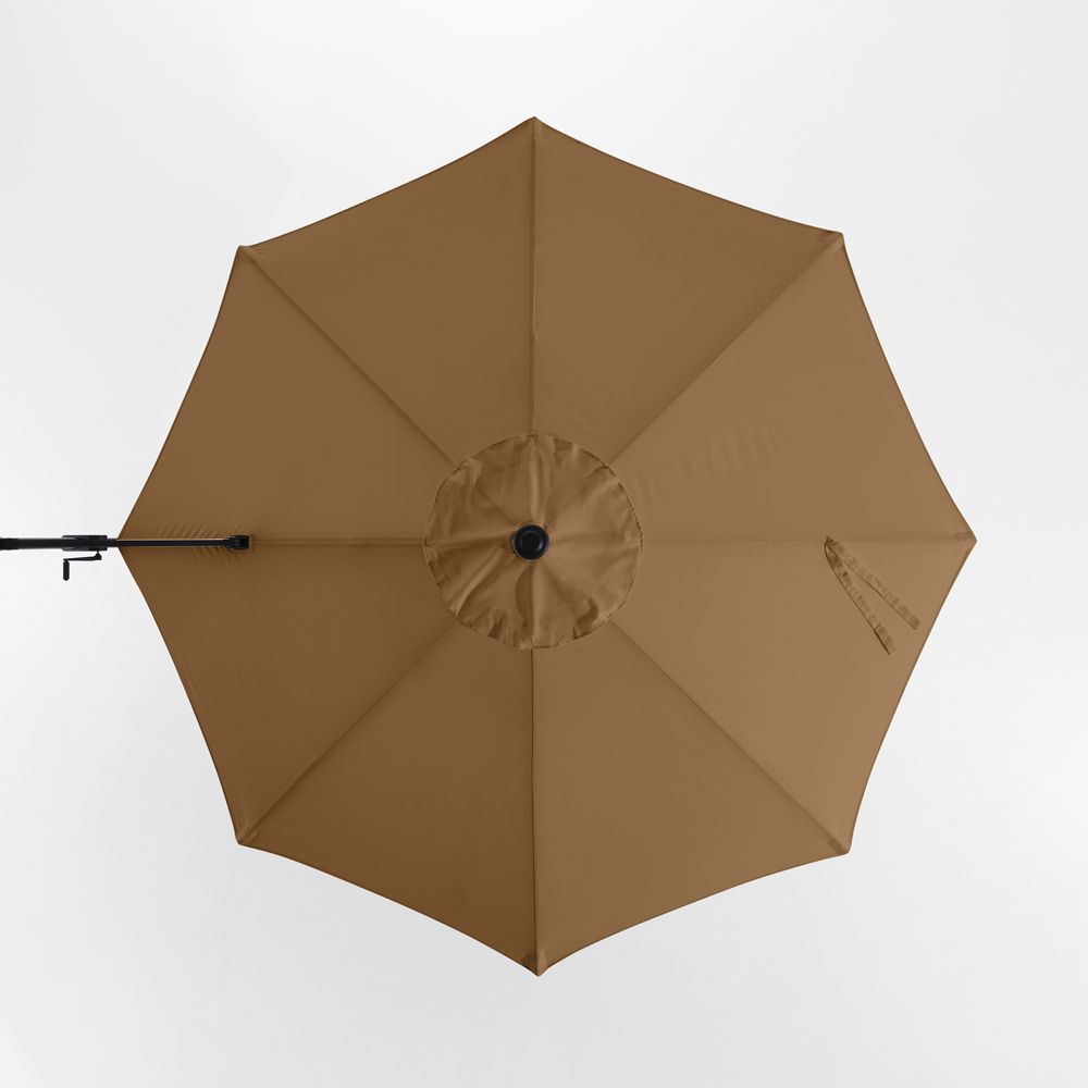 10' Round Sunbrella Cast Teak Outdoor Cantilever Patio Umbrella Cover