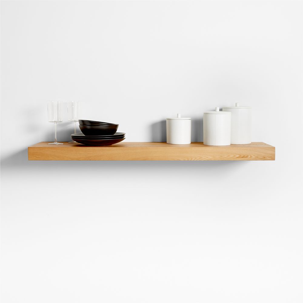 Natural Elm Wood Floating Shelf 48" (Cloned)