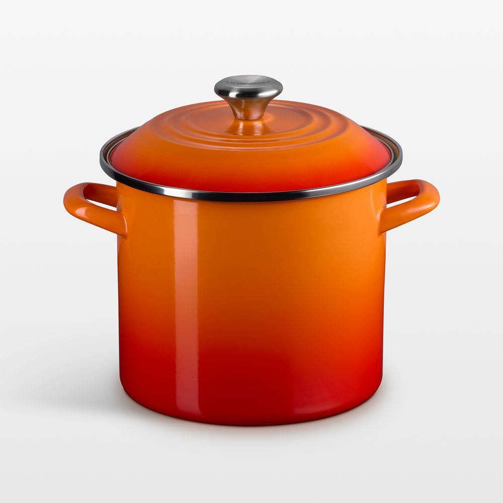 Le Creuset 8-Qt. Flame Enameled Stockpot with Stainless Steel Knob