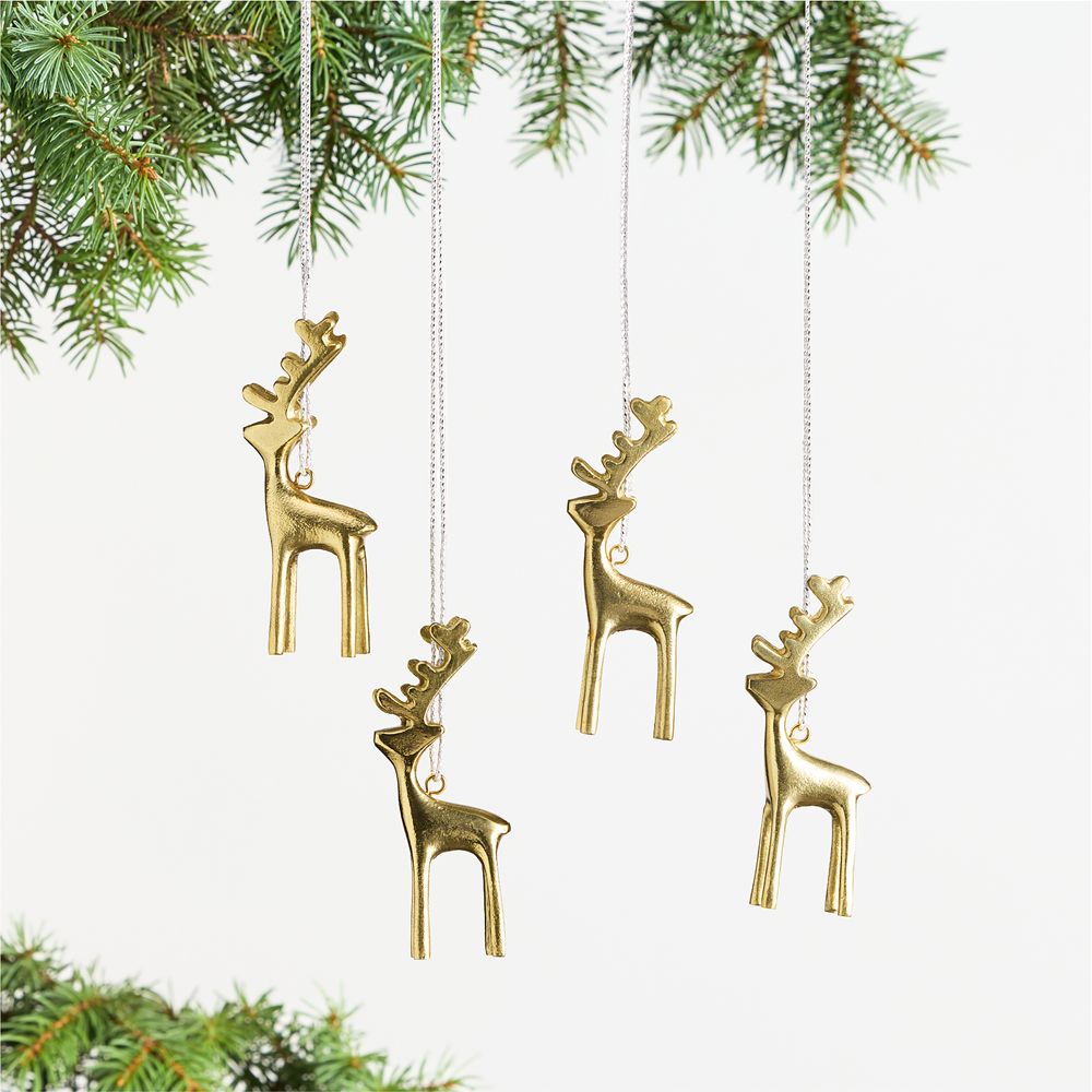 Brass Reindeer Christmas Tree Ornament