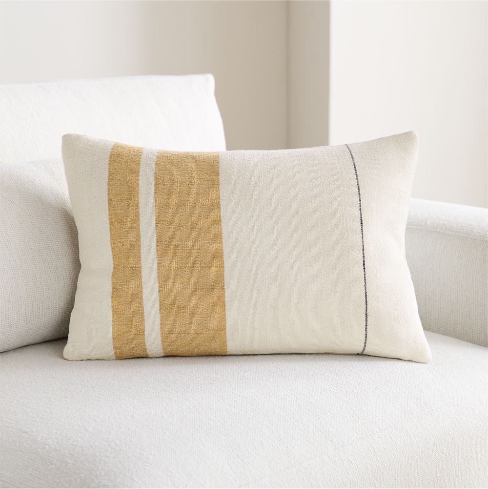 Charlie Colorblock 22"x15" Marzipan Gold Throw Pillow