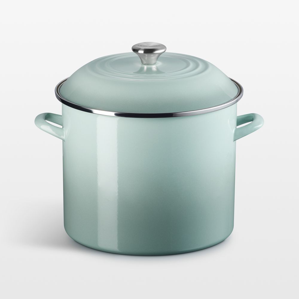Le Creuset 16-Qt. Sea Salt Enameled Stockpot with Stainless Steel Knob