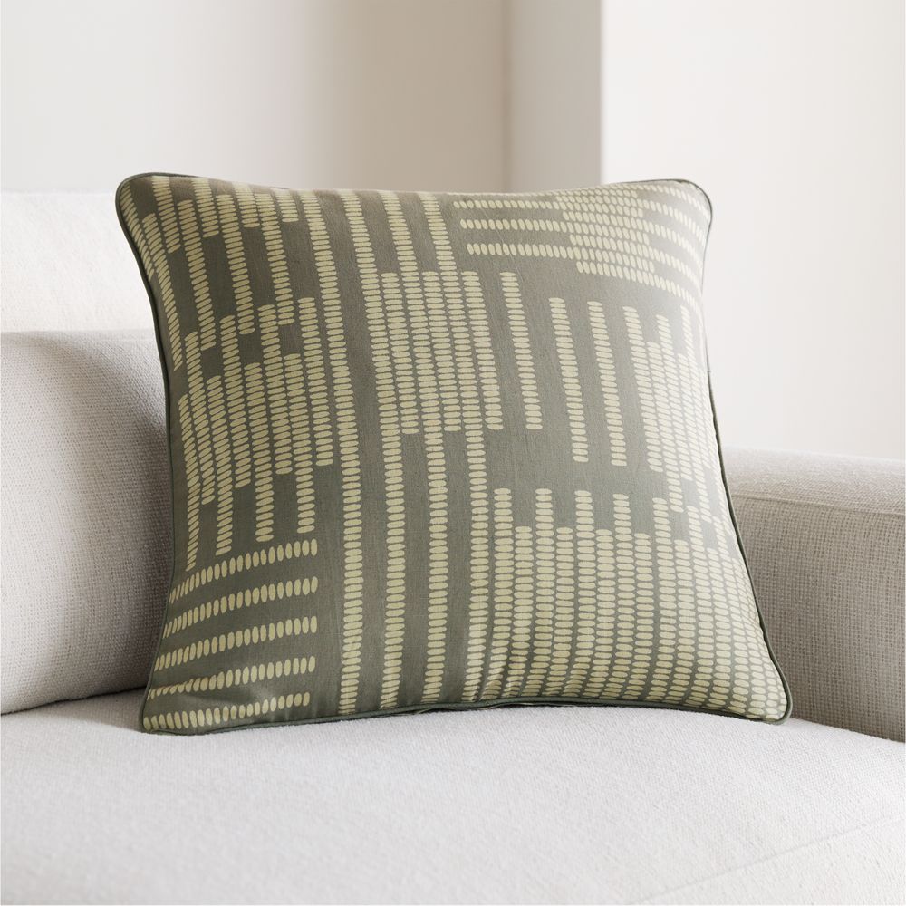 Kingsley Tonal Geo 20"x20" Shadow Sage Green Throw Pillow