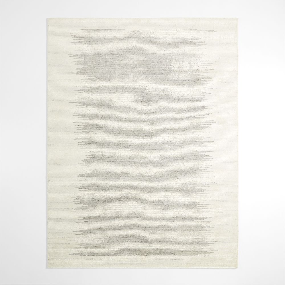 Prague Wool and Viscose Hand-Knotted Ombre Ivory Area Rug