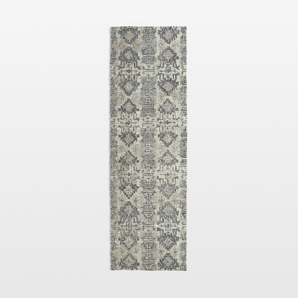 Alvarez Wool Hand-Tufted Mineral Blue Runner Rug 2'10"x9'