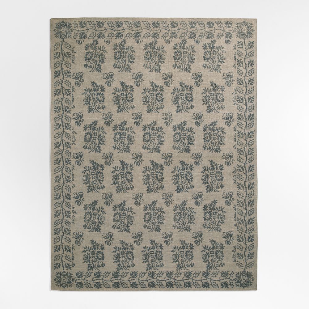 Manor Performance Handknotted Blue Rug