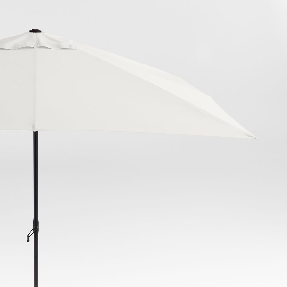 10' Rectangle Sunbrella Canvas White Outdoor Patio Umbrella with Frame