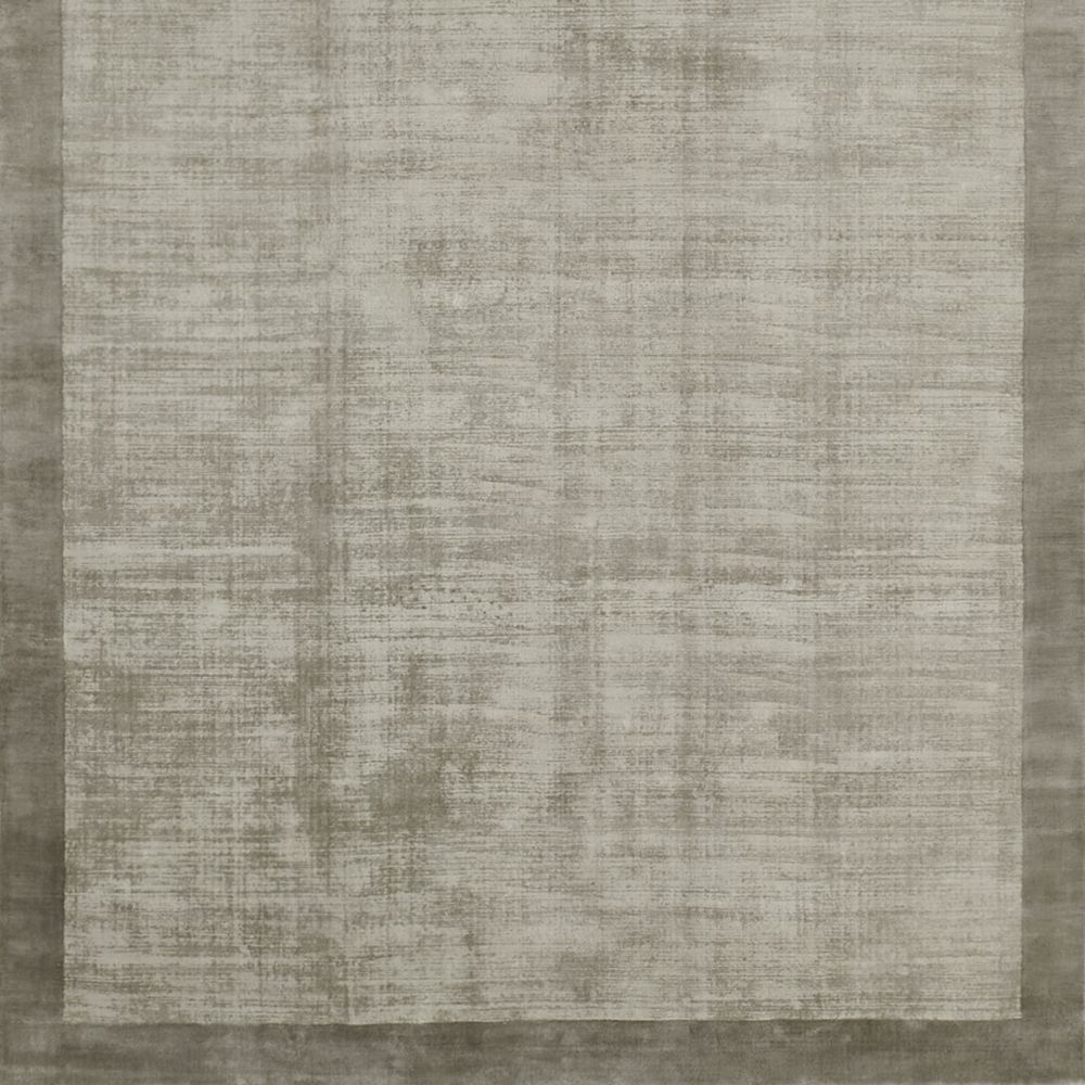 Laval Border Viscose Handwoven Dark Grey Rug 12"x18" Swatch