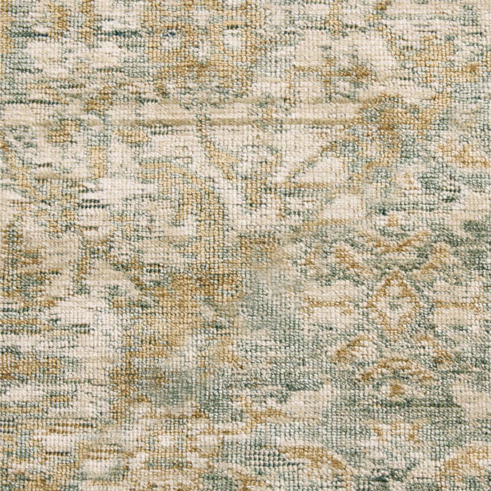 Cairo Wool Blend Traditional Handwoven Green Rug Swatch 12"x18"