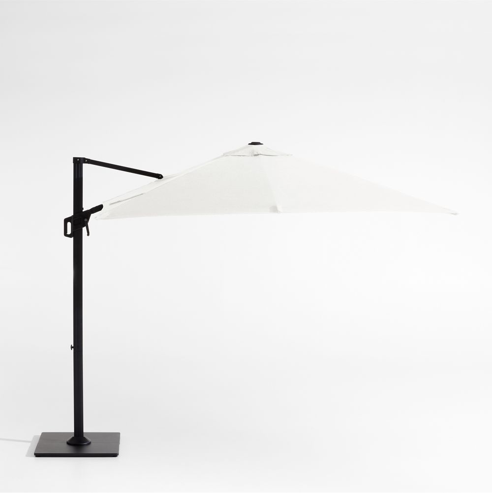 9' Square Sunbrella Canvas White Cantilever Outdoor Patio Umbrella with Frame