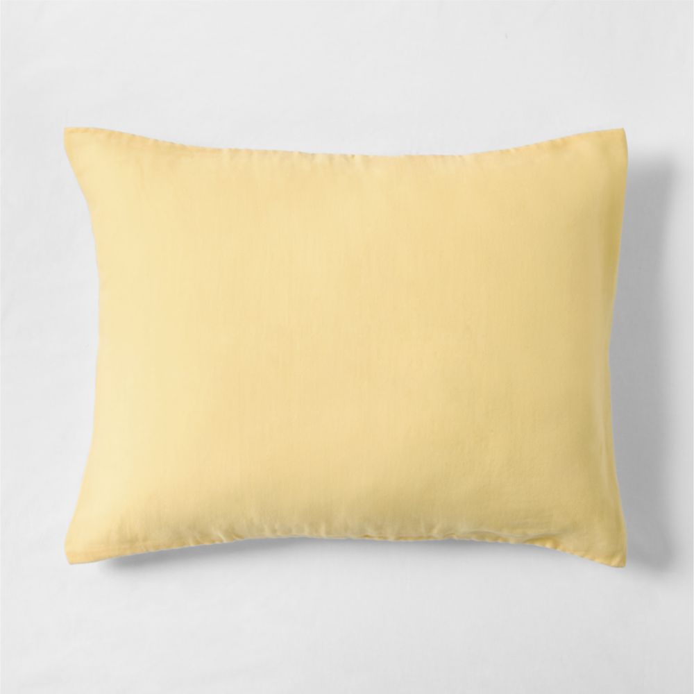 Supersoft Straw Yellow Organic Cotton Gauze Kids Pillow Sham
