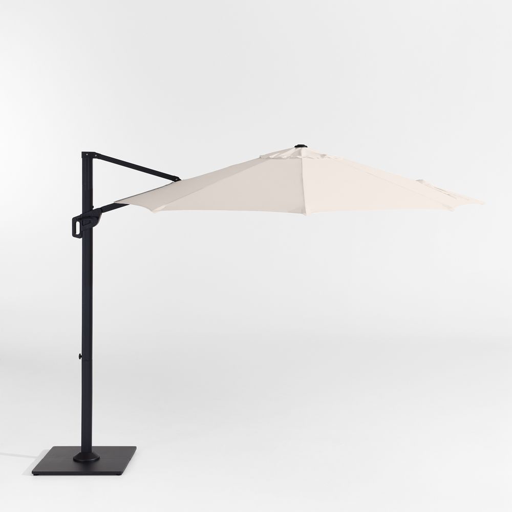 10' Round Sunbrella Canvas Canvas Cantilever Outdoor Patio Umbrella with Frame