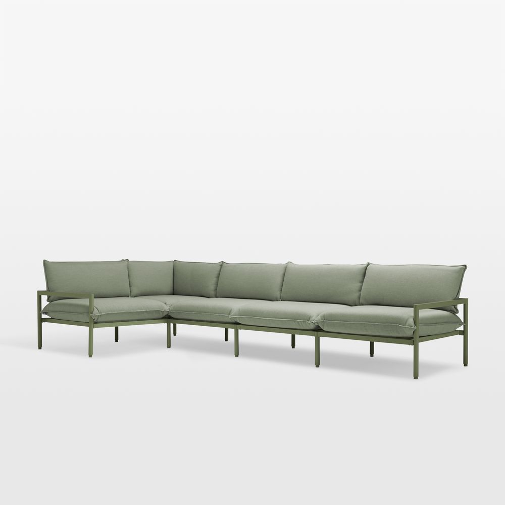 Neighbor Aluminum 5-Piece Outdoor Sectional Sofa with Sunbrella Cushions