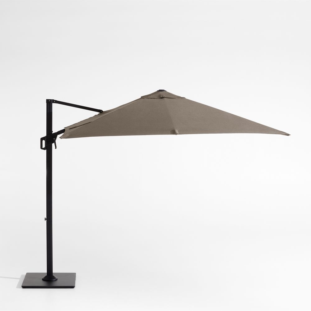 9' Square Sunbrella Cast Shale Cantilever Outdoor Patio Umbrella with Frame