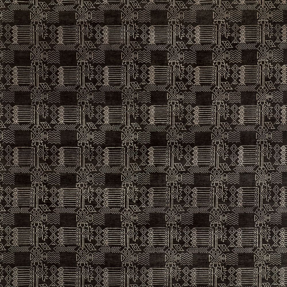 Palma Wool Hand-Knotted Espresso Brown Rug Swatch