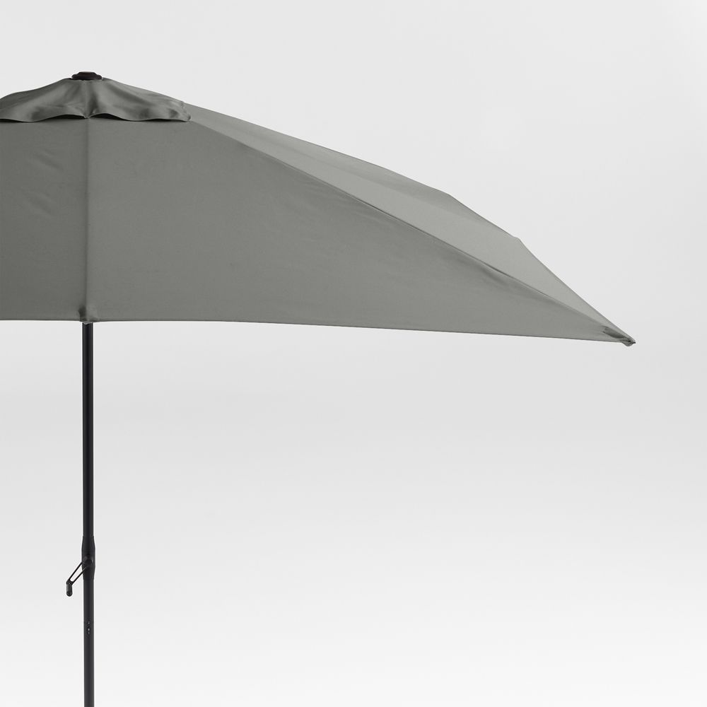 10' Rectangle Sunbrella Canvas Charcoal Outdoor Patio Umbrella with Frame