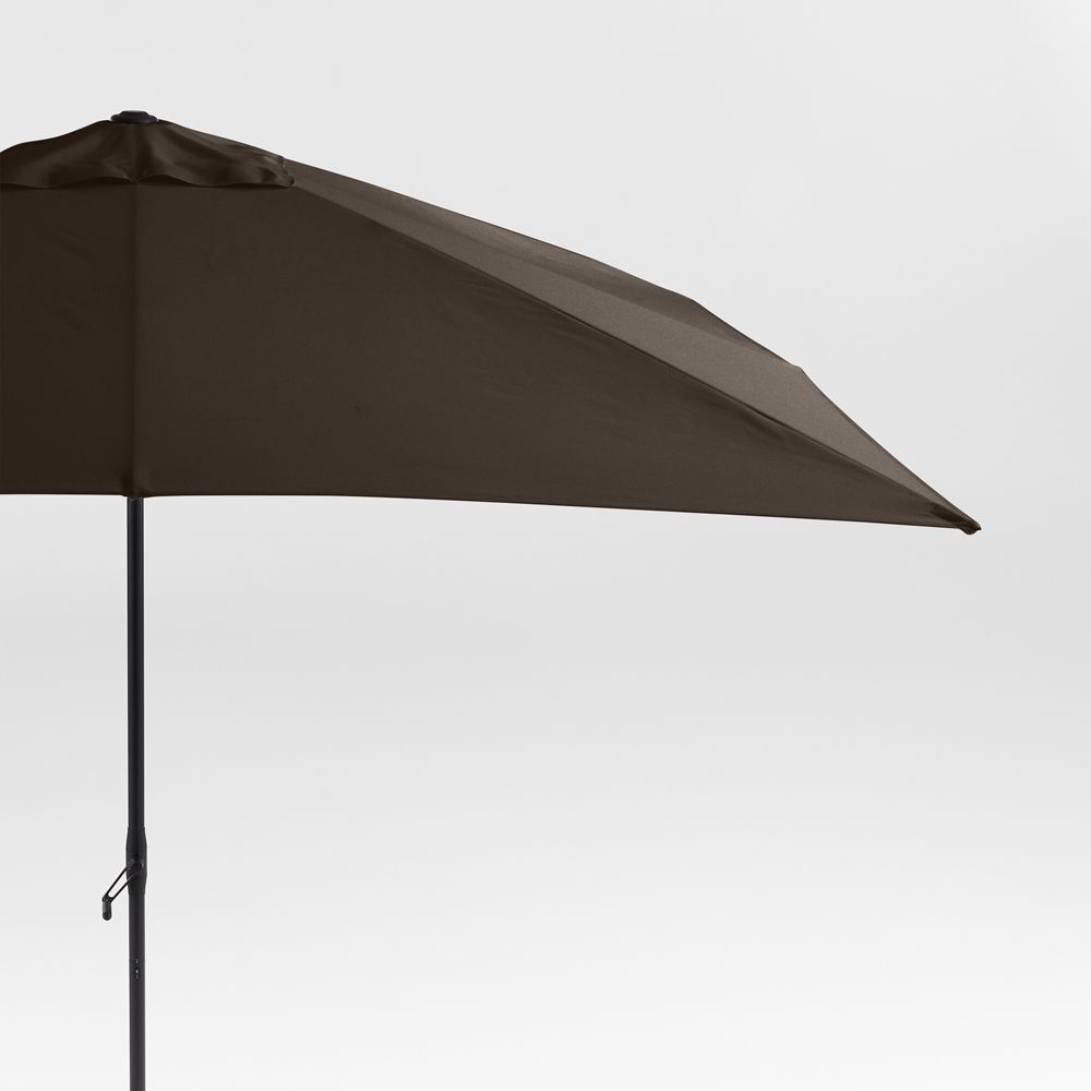 10' Rectangle Sunbrella Canvas Java Outdoor Patio Umbrella with Frame