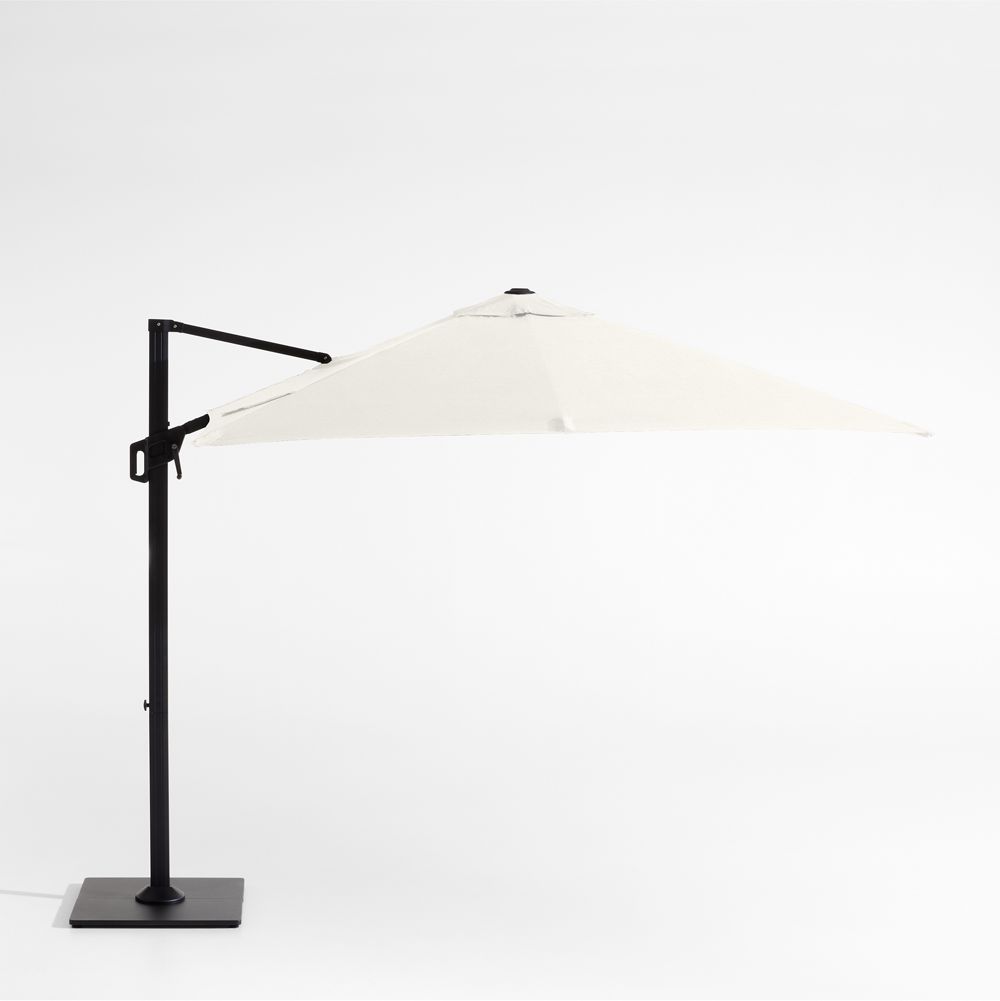 9' Square Sunbrella Canvas Natural Cantilever Outdoor Patio Umbrella with Frame