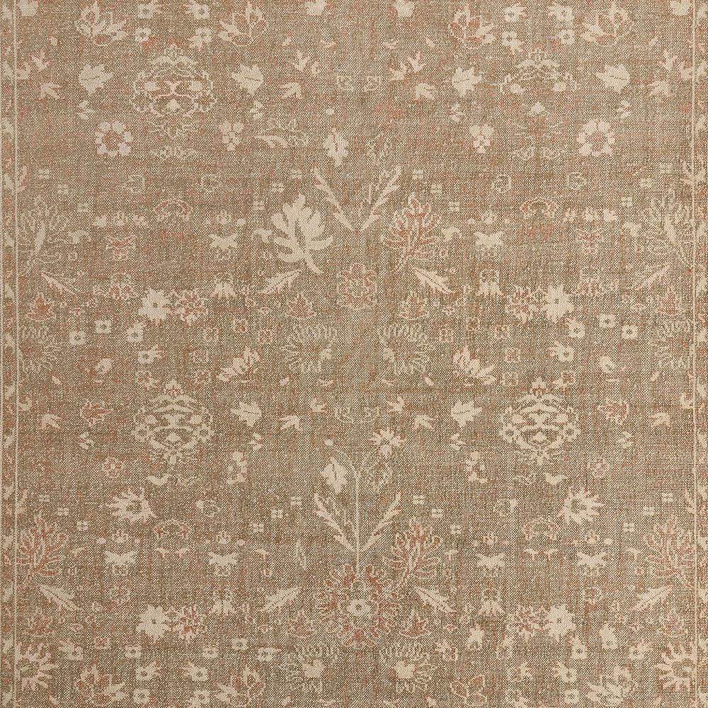 Tavira Performance Traditional Rust Red Handknotted Rug Swatch 12"x18"