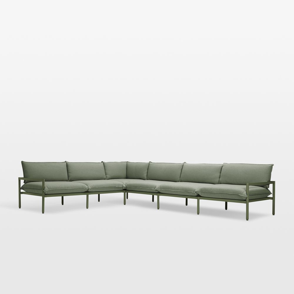 Neighbor Aluminum 6-Piece Outdoor Sectional Sofa with Sunbrella Cushions