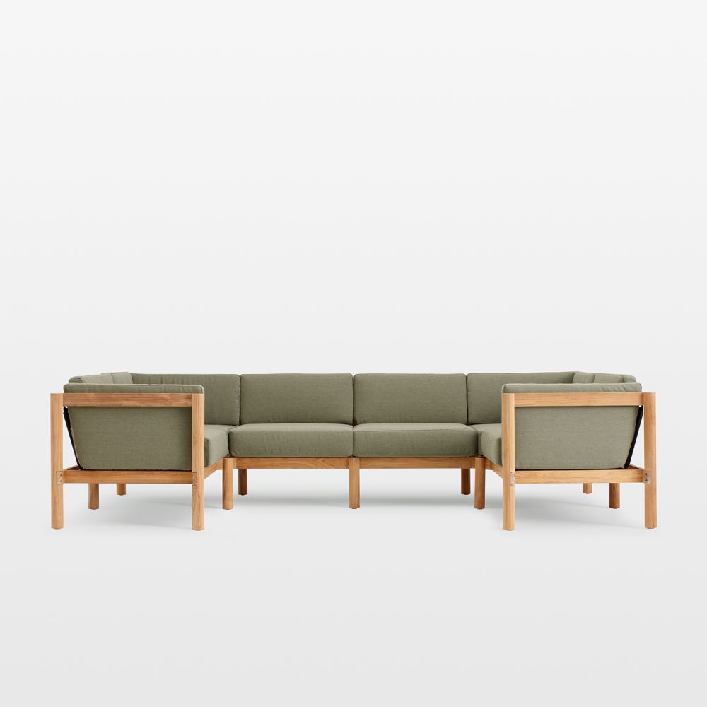 Neighbor Haven Leaf Green 6-Piece U-Shaped Outdoor Sectional Sofa