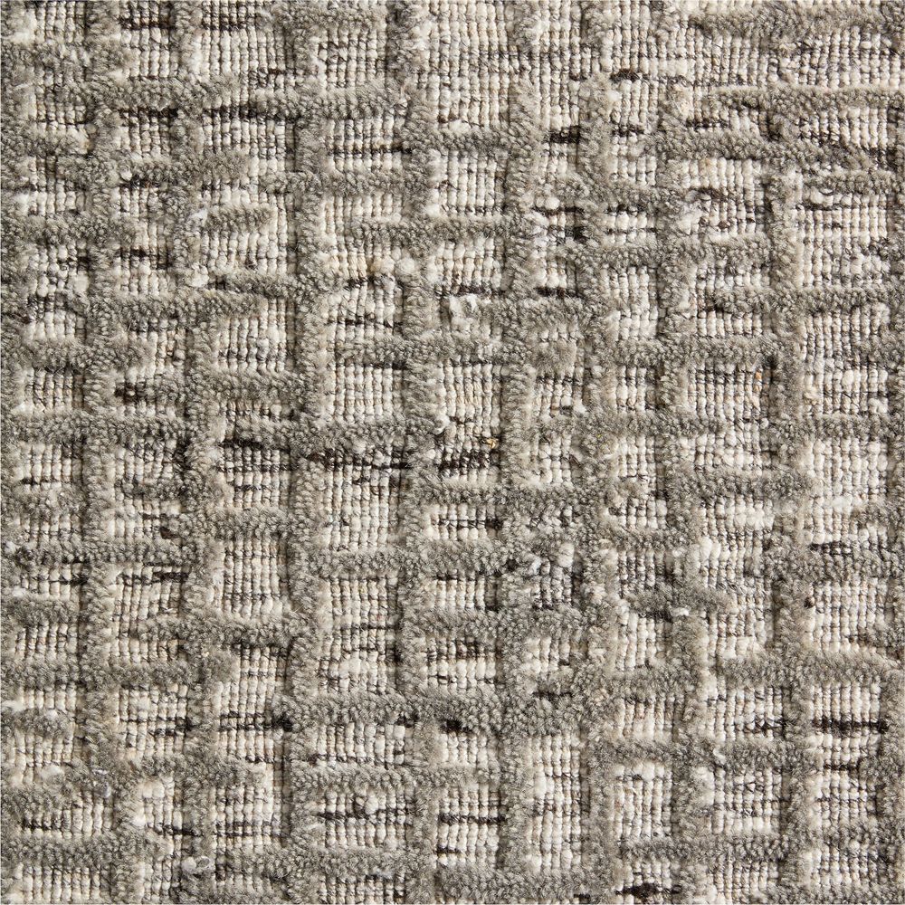 Montauban Wool Blend Handwoven Grey Rug 12"x18" Swatch