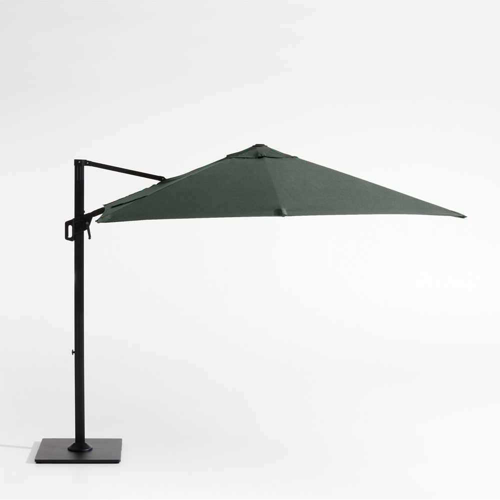 9' Square Sunbrella Cast Ivy Green Cantilever Outdoor Patio Umbrella with Frame