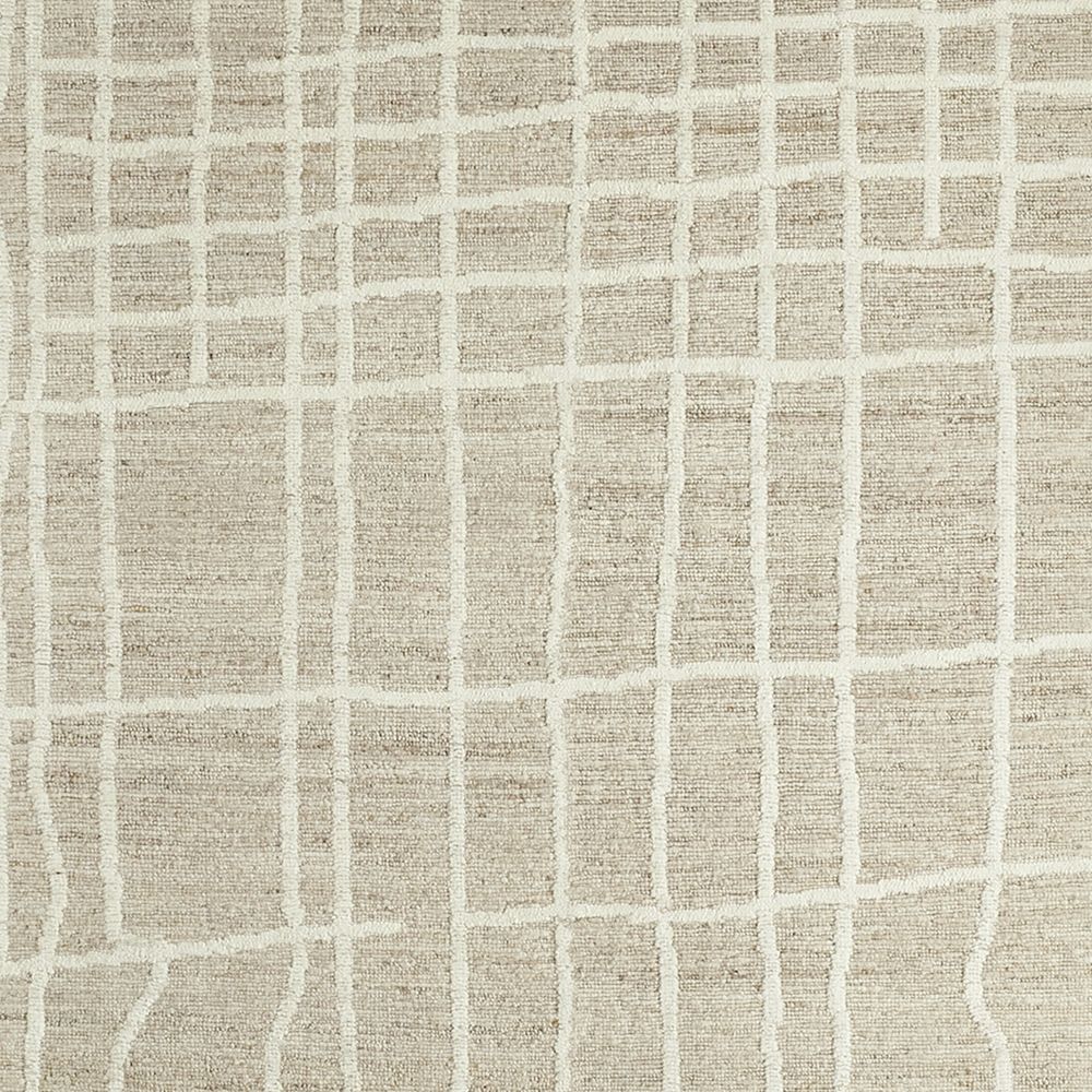 Agen Wool Handwoven Grid Caramel Brown Swatch 12"x18"