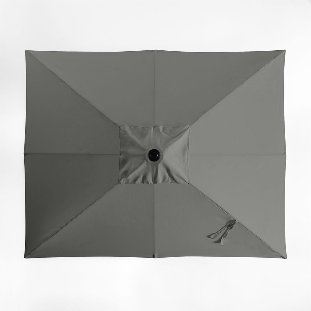 10' Rectangle Sunbrella Canvas Charcoal Outdoor Patio Umbrella Cover