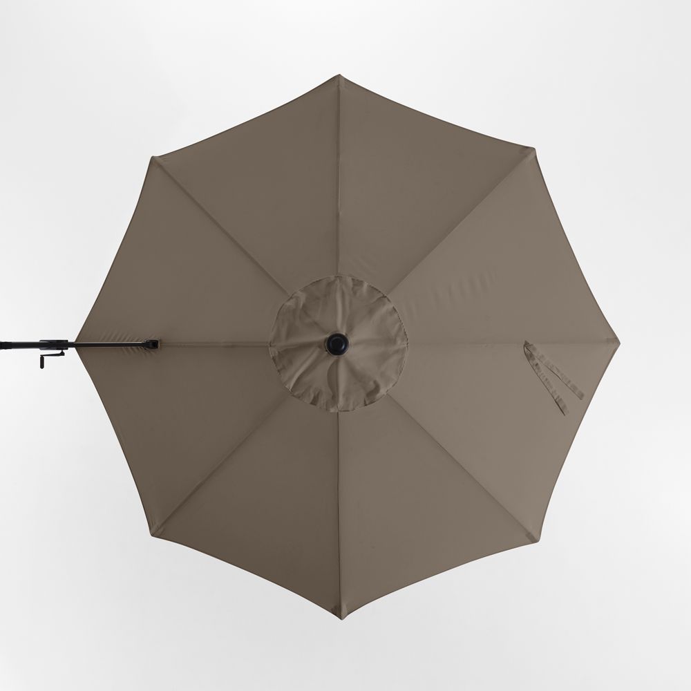 10' Round Sunbrella Cast Shale Outdoor Cantilever Patio Umbrella Cover