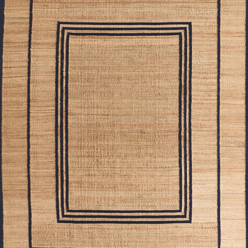 Lagos Jute and Wool Blend Blue Handwoven Rug Swatch 12"x18"