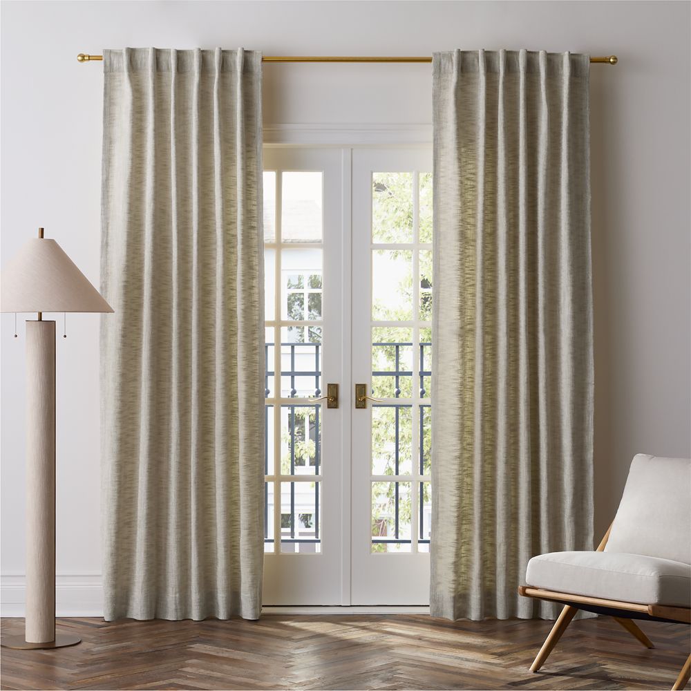 European Linen Textured Natural Window Curtain Panel