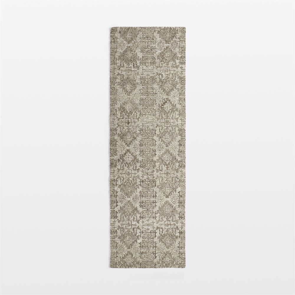 Alvarez Wool Hand-Tufted Brown Runner Rug 2'10"x9'