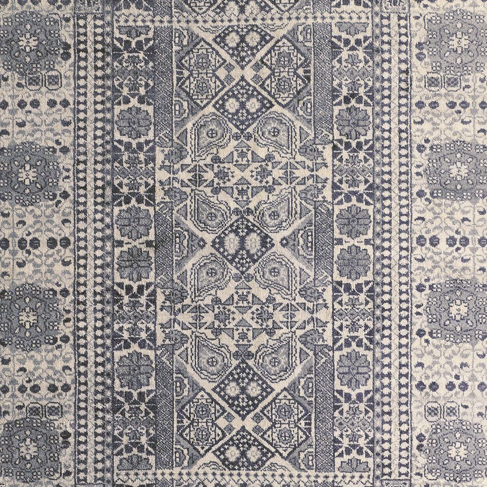 Sardinia Wool Performance Blend Traditional Blue Handknotted Rug Swatch 12"x18"