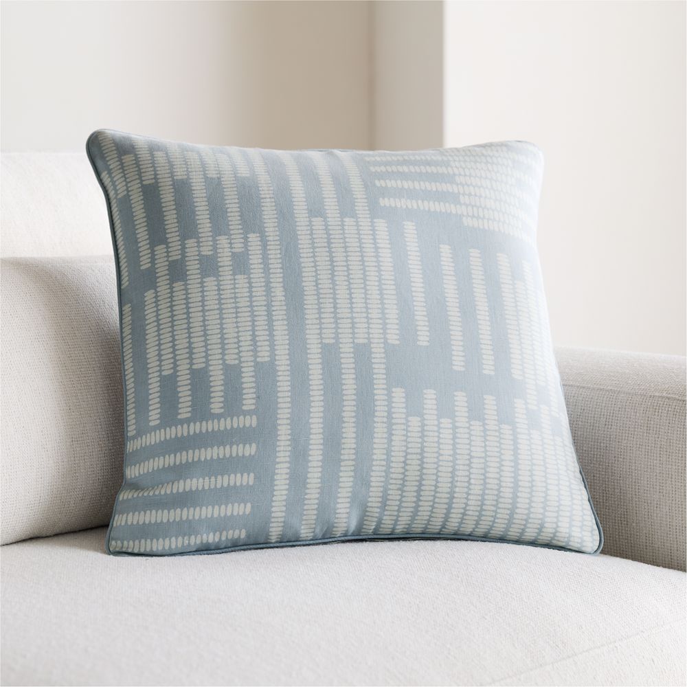 Kingsley Tonal Geo 20"x20" Waterfall Blue Throw Pillow