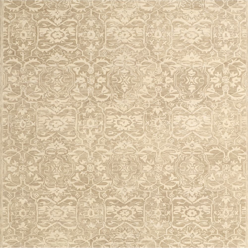Rennes Wool Traditional Hand-Tufted Taupe Rug Swatch 12"x18"
