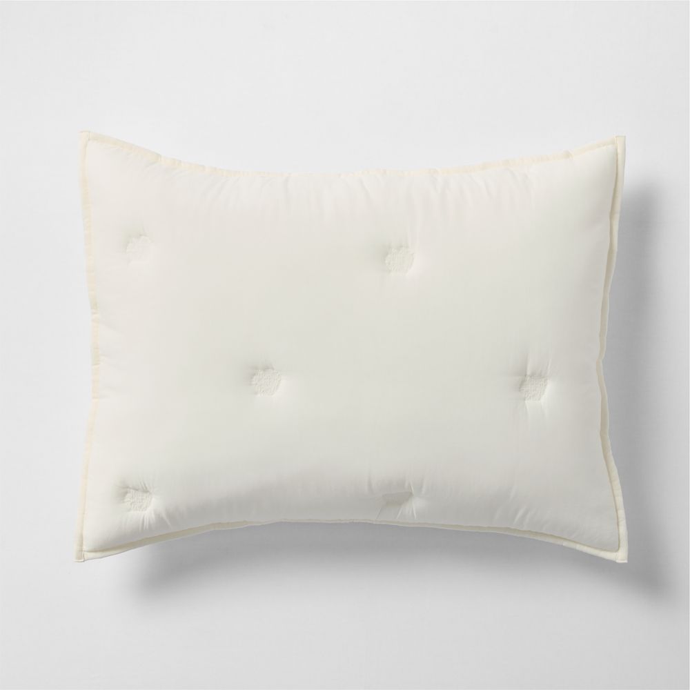 Organic Cotton Voile Pampas Ivory Bed Pillow Sham