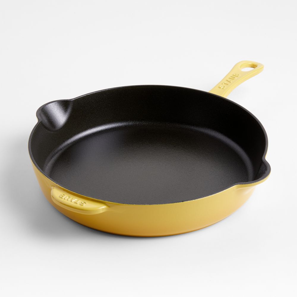 Staub 11" Citron Enameled Cast Iron Traditional Deep Skillet