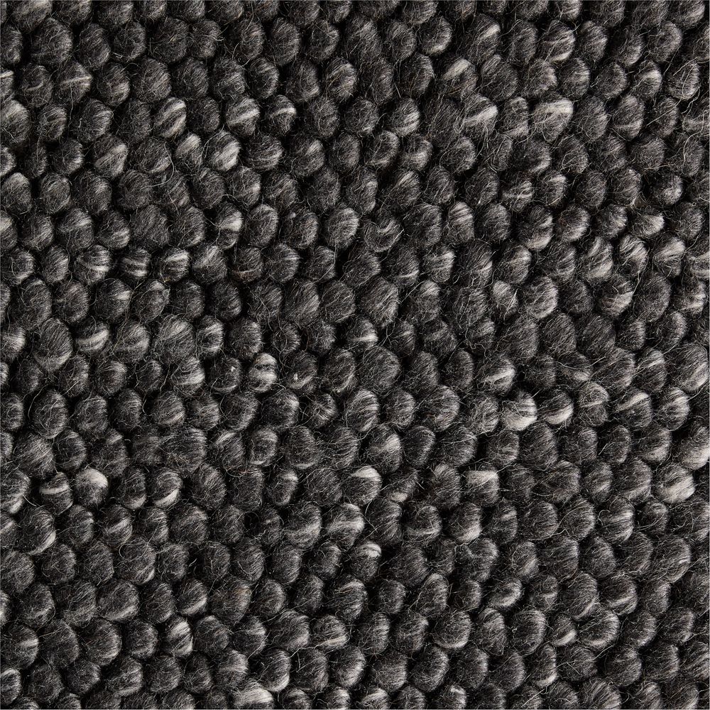 Orly Wool Blend Handwoven Black Rug Swatch 12"x18"