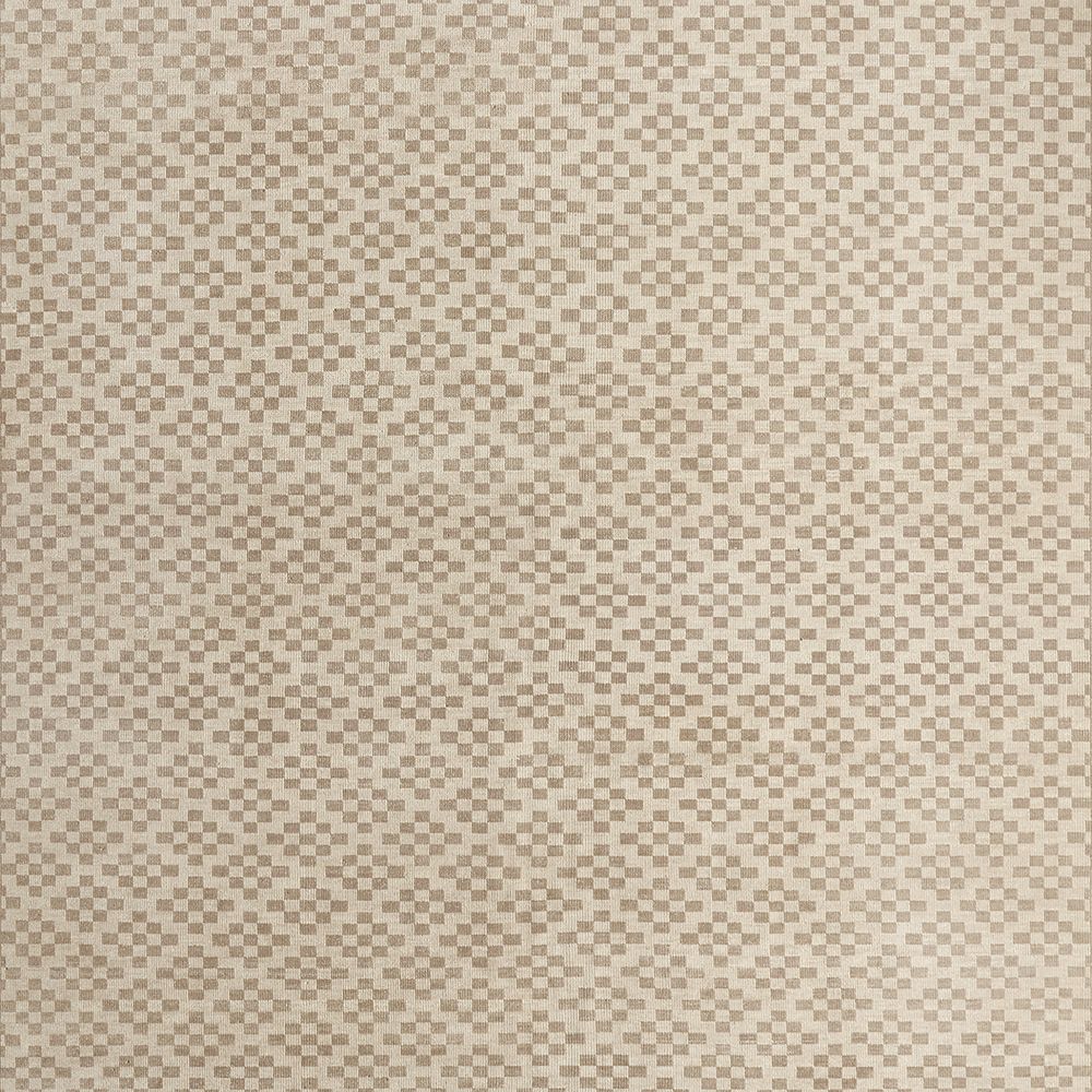 Sydney Wool Checker Taupe Handknotted Rug Swatch 12"x18"