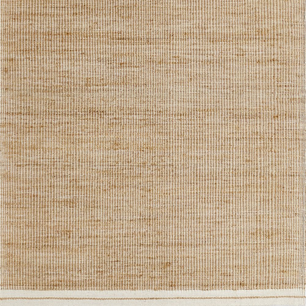 Santa Cruz Jute/Wool Blend Handwoven Cream Border Rug Swatch 12"x18"