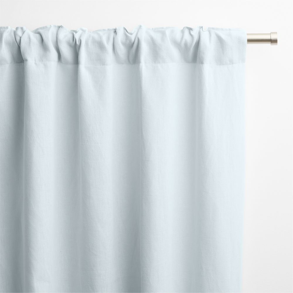 Pale Blue European Linen Window Curtain Panel