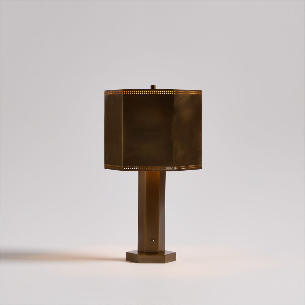Trousdale Brass Perforated Metal Mini Table Lamp 15" (Cloned)